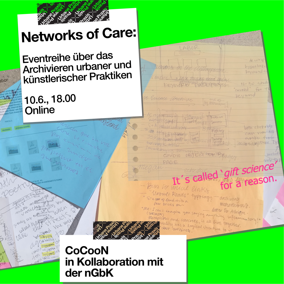 Collage aus Notizen und Skizzen zur Entwicklung von giftsciencearchive.net, zusammengestellt von A. Calderón und Megan Hoetger, Juni 2021