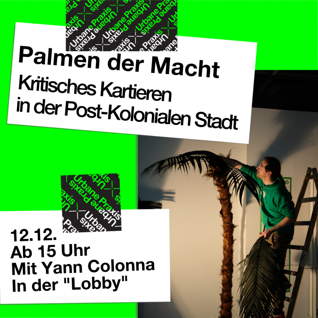 Yann Colonna baut eine Palme in der "Lobby" auf