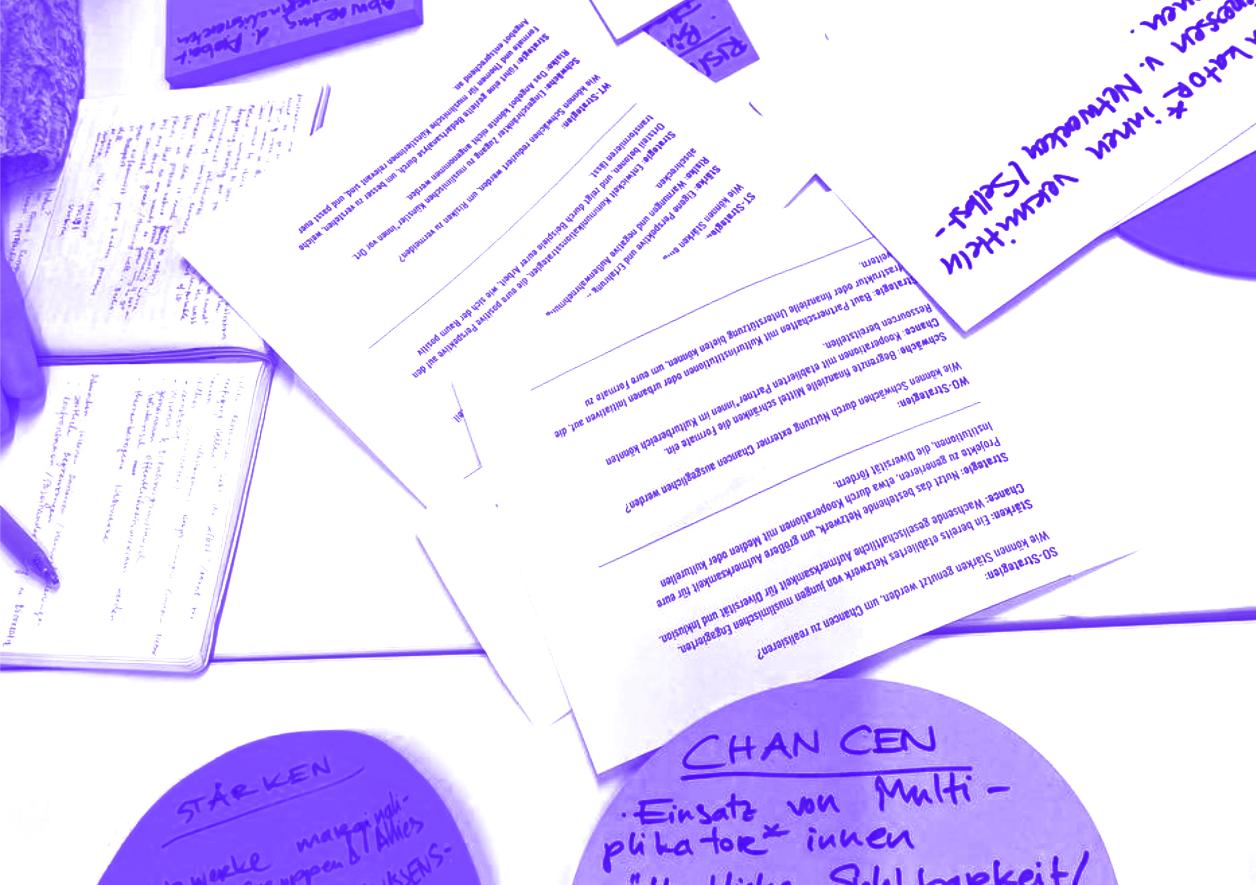 Fotos von Notizen bei der Veranstaltung Stadtmacher*innen für eine vielfältige Zukunft